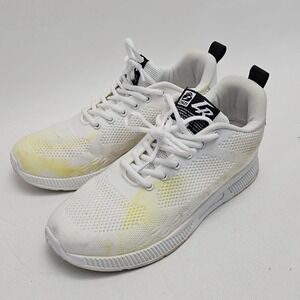 Conzuri Cloud Runners Mens White Knit Athletic Sneakers Low Top Size 6